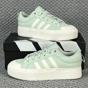 Adidas Bravada 2.0 Platform Women's Shoes Linen Green Off White Sizes 8 & 8.5
